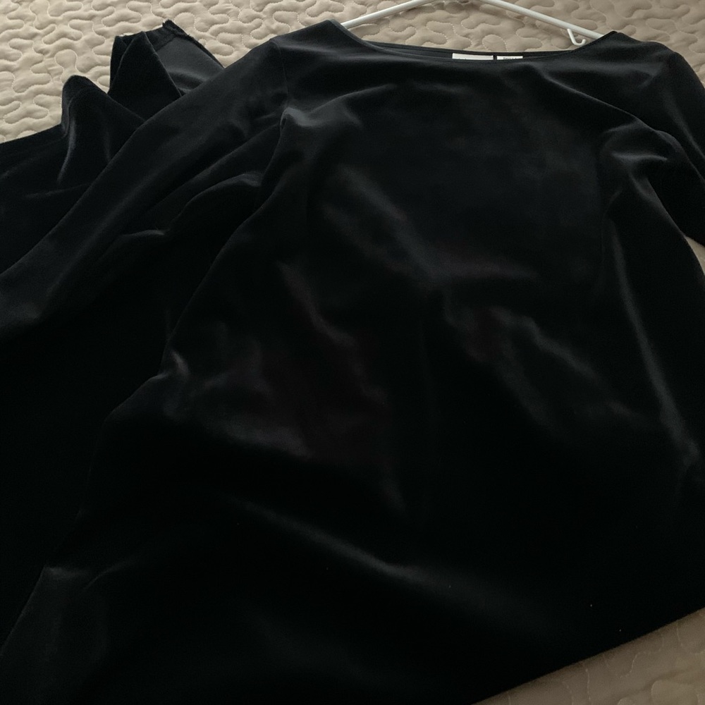 Long Black Velvet-Like Dress